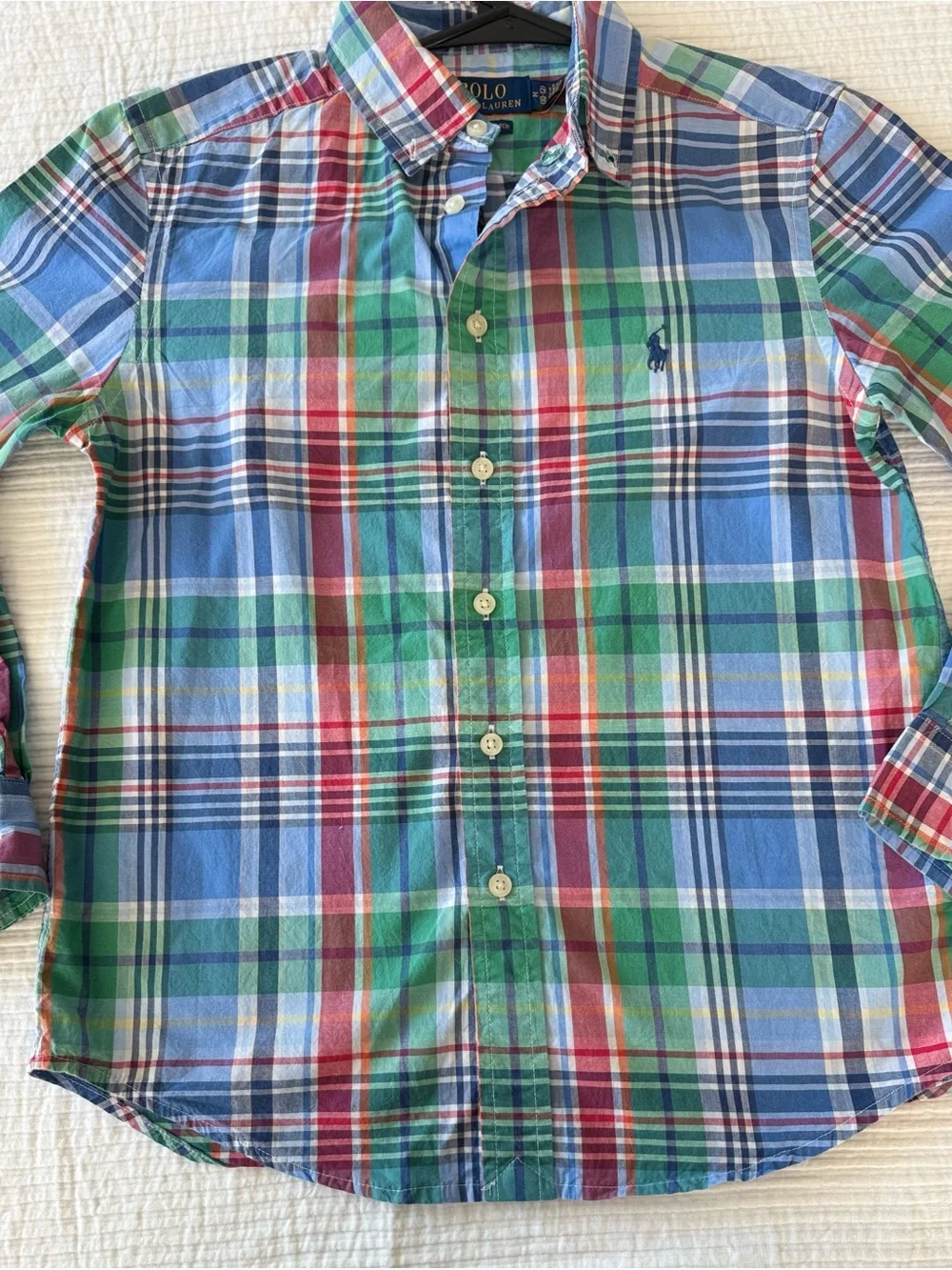 Ralph Lauren Multicolor Plaid Button-Down Shirt - Blue Green Red M(10/12) size
